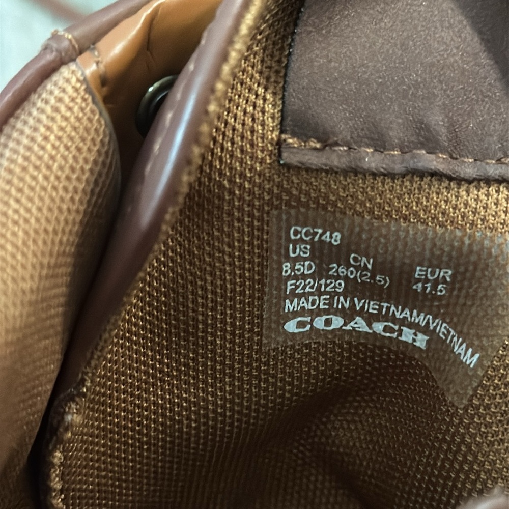 NEW Coach Citysole signature brown embossed leather boots men’s sz 8.5D - Picture 11 of 11